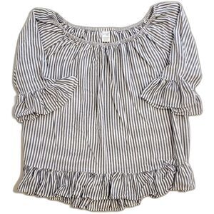 Terra & Sky Blue and White Striped Blouse